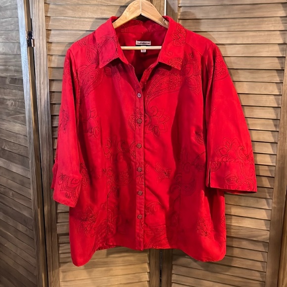 Croft & Barrow button down top size 2X - Picture 2 of 6